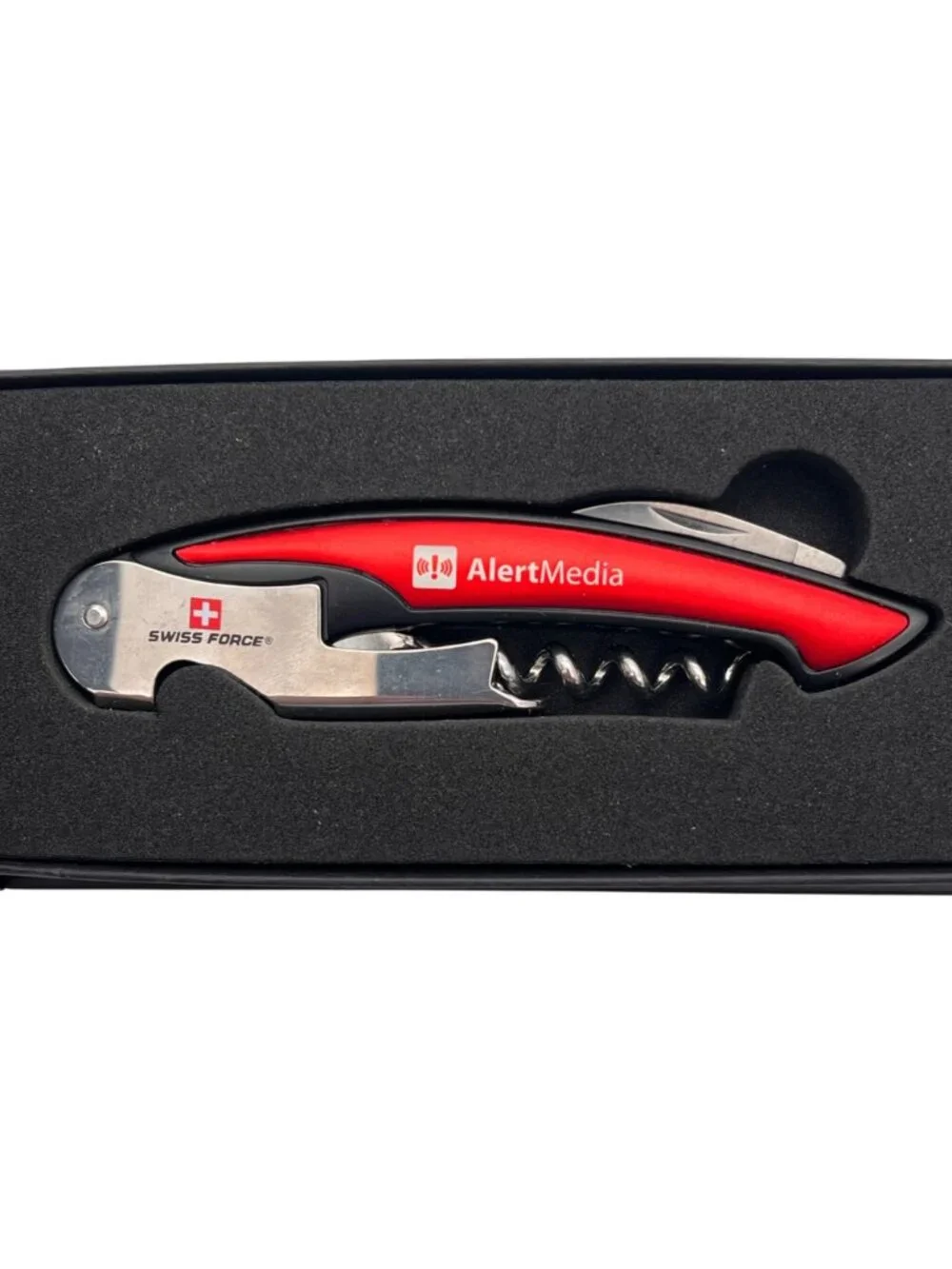 Swiss Force Multi-Function Wine Tool Corkscrew Foil Cutter Alert Media Branded